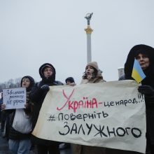 Maidane kelios dešimtys protestuotojų reikalauja grąžinti V. Zalužną