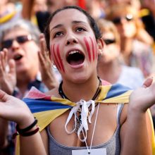 Prie Katalonijos parlamento susirinko demonstrantai