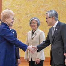 D. Grybauskaitė su P. Korėjos vadovu kalbėjo apie inovacijas ir saugumą