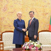 D. Grybauskaitė su P. Korėjos vadovu kalbėjo apie inovacijas ir saugumą