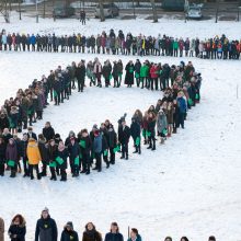 Tūkstančio gimnazistų sveikinimai Lietuvai geriausiai matėsi iš aukštai