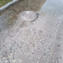 Gyventojai praneša: Romainiuose kanalizacijos vanduo bėga į vietinį upelį