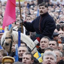 Ukrainos sostinės centre į mitingą susirinko apie 200 tūkstančių žmonių