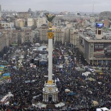 Ukrainos sostinės centre į mitingą susirinko apie 200 tūkstančių žmonių