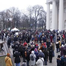 Protestuojantys medikai Katedros aikštėje mokė gaivinti pacientus