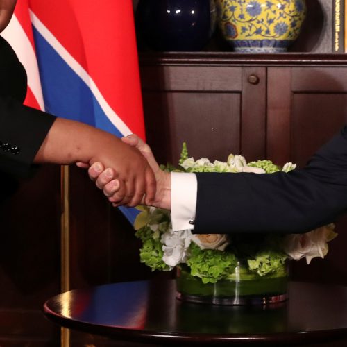 D. Trumpo ir Kim Jong Uno susitikimas Singapūre  © Scanpix nuotr.