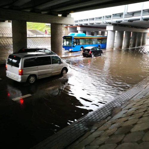 Klaipėdoje patvino gatvės  © Vytauto Petriko nuotr.