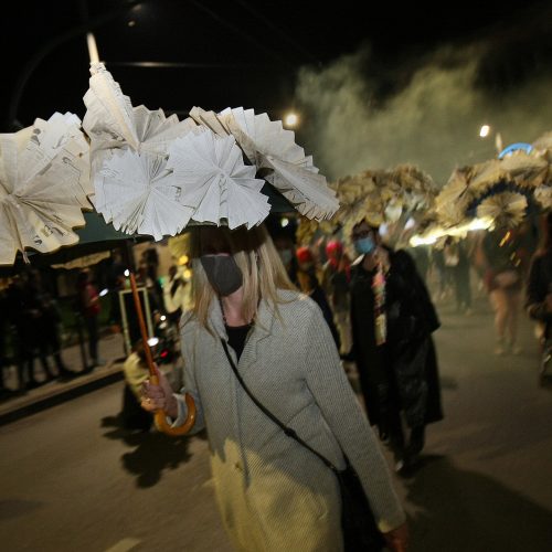 „Fluxus“ festivalį vainikavo kopimas į Parodos kalną  © Laimučio Brundzos nuotr.