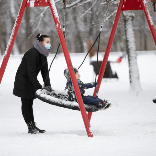 Su rogėmis ir čiuožynėmis kauniečiai šturmavo parkus ir miškus  © Justinos Lasauskaitės nuotr.