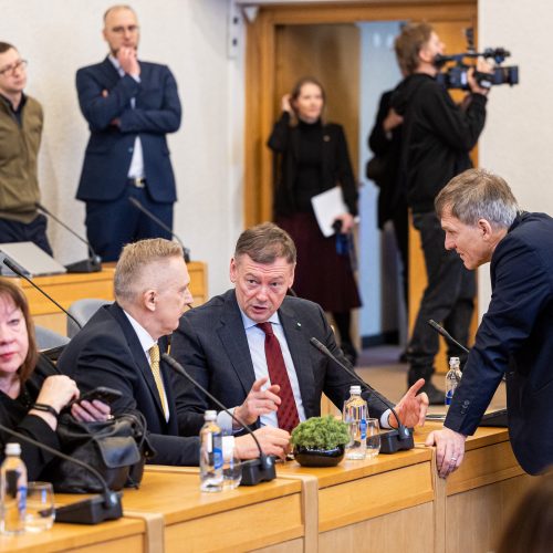 Premjerė susitiko su partijų ir verslo atstovais dėl gynybos mokesčio  © P. Peleckio / BNS nuotr.