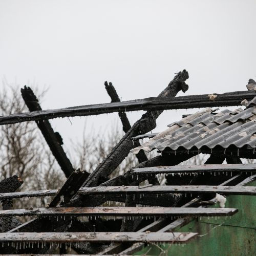  Spaudos konferencija dėl žūčių gaisruose Nemenčinėje  © P. Peleckio / „BNS Foto“ nuotr.