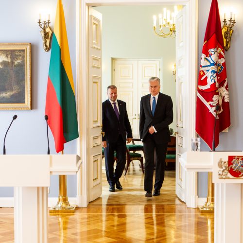 Prezidento ir premjero spaudos konferencija  © P. Peleckio / Fotobanko nuotr.