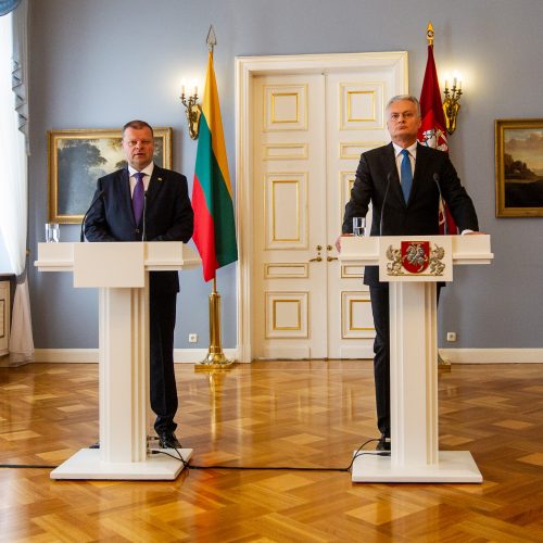 Prezidento ir premjero spaudos konferencija  © P. Peleckio / Fotobanko nuotr.