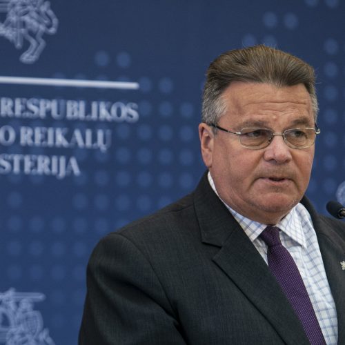 L. Linkevičiaus spaudos konferencija  © P. Peleckio / Fotobanko nuotr.