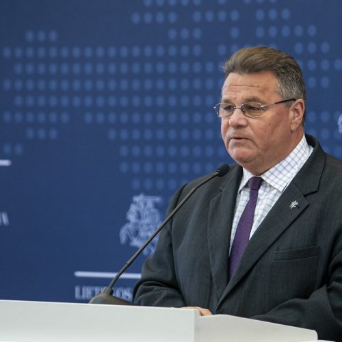 L. Linkevičiaus spaudos konferencija  © P. Peleckio / Fotobanko nuotr.