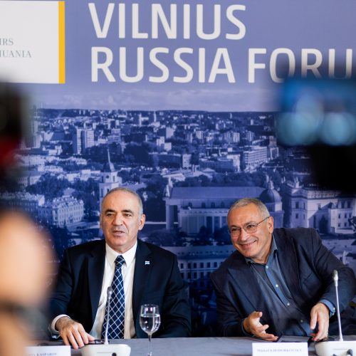 Vilniaus Rusijos forumo spaudos konferencija  © Ž. Gedvilos / BNS nuotr.