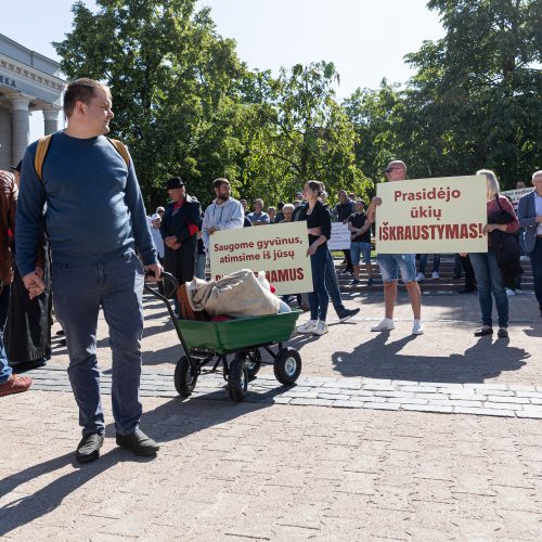 Ūkininkų protestas prie Seimo  © P. Peleckio / BNS nuotr.