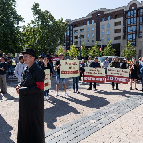 Ūkininkų protestas prie Seimo  © P. Peleckio / BNS nuotr.