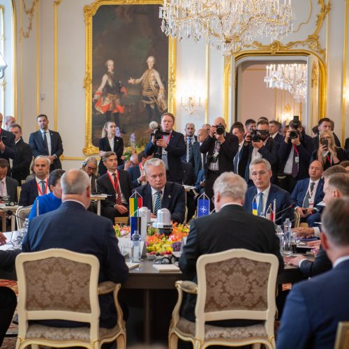 G. Nausėda dalyvauja Bukarešto devyneto viršūnių susitikime  © R. Dačkaus / Prezidentūros nuotr.