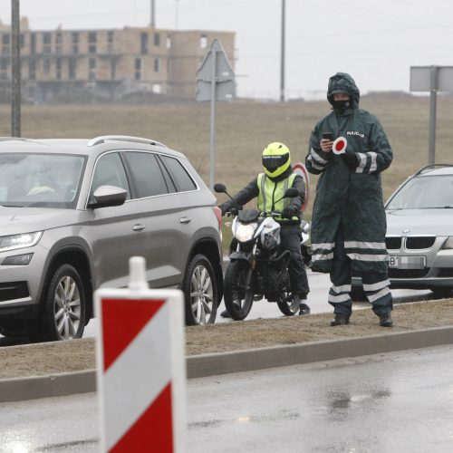 Klaipėdos policijos pareigūnai dirba postuose  © V. Liaudanskio nuotr.