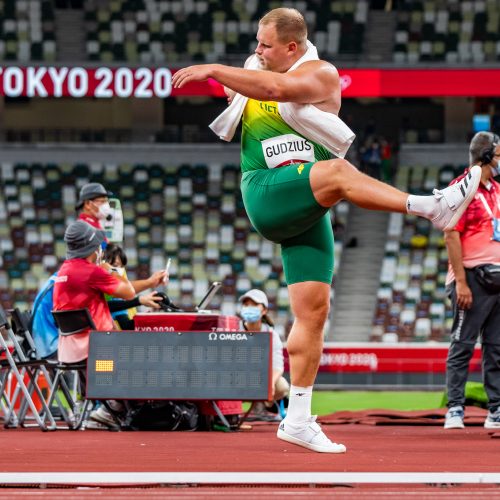 A. Gudžiaus startas disko metimo finale  © V. Dranginio nuotr.