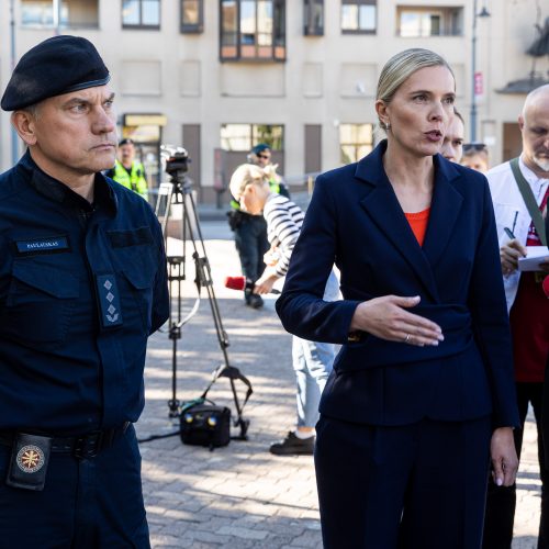 VST pareigūnų protestas  © P. Peleckio / BNS nuotr.