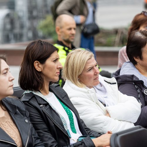 G. Jakštas susitiko su protestuojančiais mokytojais  © P. Peleckio / BNS nuotr.