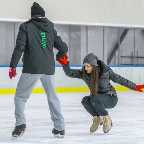 Šokių ant ledo olimpiečių treniruotė Kaune  © Evaldo Šemioto nuotr.