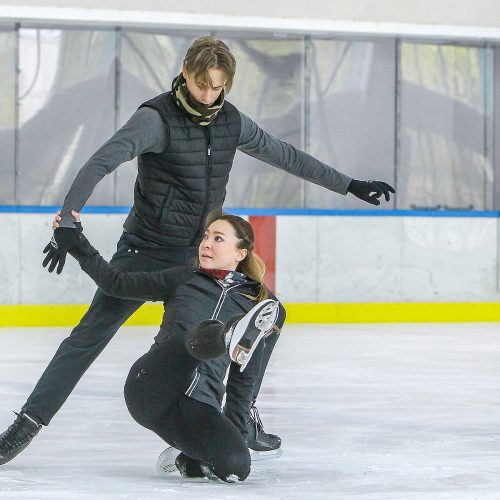 Šokių ant ledo olimpiečių treniruotė Kaune  © Evaldo Šemioto nuotr.