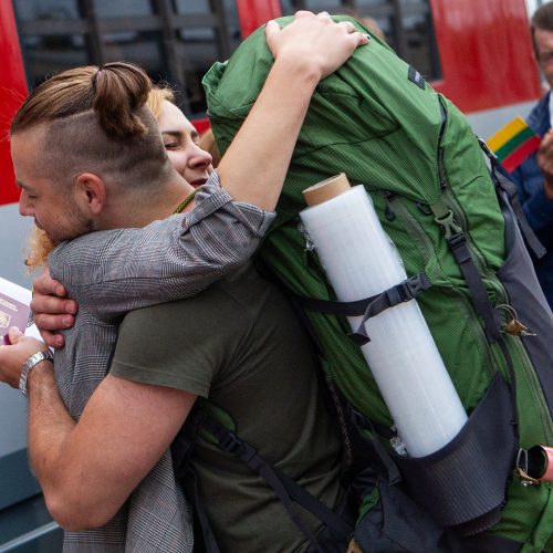 Išlydėti ekspedicijos „Misija Sibiras“ dalyviai   © P. Peleckio/Fotobanko nuotr.