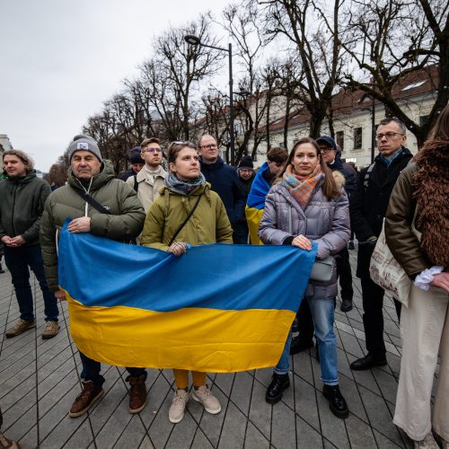 Protestas prie Kauno savivaldybės  © T Biliūno / BNS nuotr.