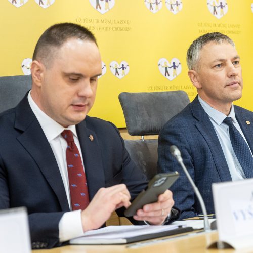 Seimo komisijos dėl VSD pranešėjo informacijos spaudos konferencija  © P. Peleckio / BNS nuotr.