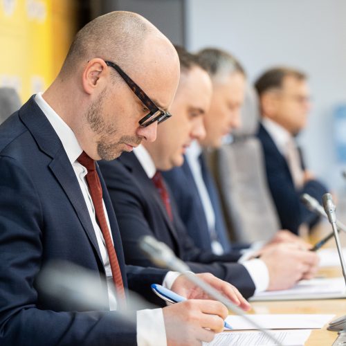 Seimo komisijos dėl VSD pranešėjo informacijos spaudos konferencija  © P. Peleckio / BNS nuotr.