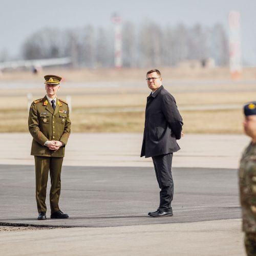 NATO oro policijos misiją Baltijos šalyse vykdančių pajėgų apsikeitimo ceremonija  © S. Lisausko / BNS nuotr.