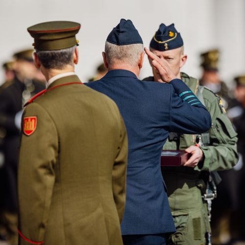 NATO oro policijos misiją Baltijos šalyse vykdančių pajėgų apsikeitimo ceremonija  © S. Lisausko / BNS nuotr.