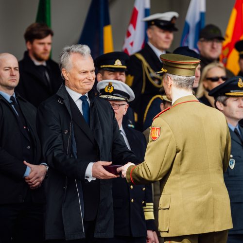 NATO oro policijos misiją Baltijos šalyse vykdančių pajėgų apsikeitimo ceremonija  © S. Lisausko / BNS nuotr.