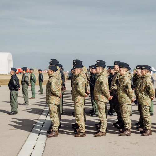 NATO oro policijos misiją Baltijos šalyse vykdančių pajėgų apsikeitimo ceremonija  © S. Lisausko / BNS nuotr.