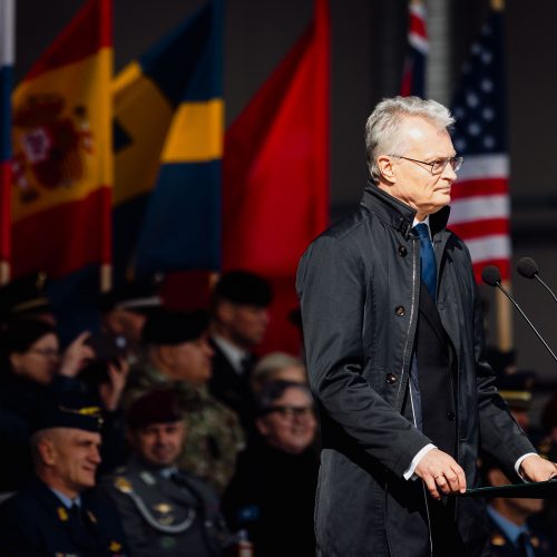 NATO oro policijos misiją Baltijos šalyse vykdančių pajėgų apsikeitimo ceremonija  © S. Lisausko / BNS nuotr.