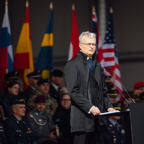 NATO oro policijos misiją Baltijos šalyse vykdančių pajėgų apsikeitimo ceremonija  © S. Lisausko / BNS nuotr.