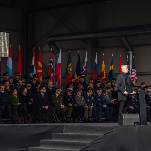 NATO oro policijos misiją Baltijos šalyse vykdančių pajėgų apsikeitimo ceremonija  © S. Lisausko / BNS nuotr.