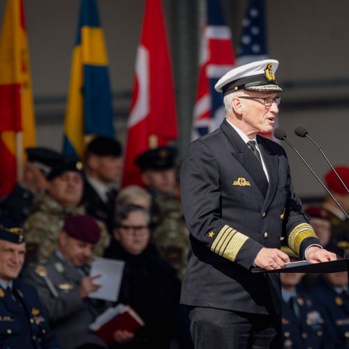 NATO oro policijos misiją Baltijos šalyse vykdančių pajėgų apsikeitimo ceremonija  © S. Lisausko / BNS nuotr.