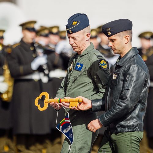 NATO oro policijos misiją Baltijos šalyse vykdančių pajėgų apsikeitimo ceremonija  © S. Lisausko / BNS nuotr.