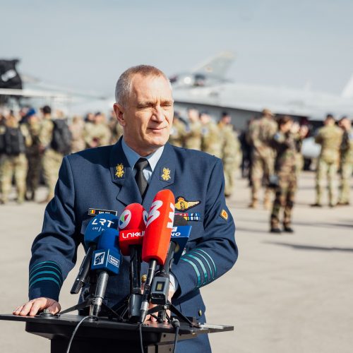 NATO oro policijos misiją Baltijos šalyse vykdančių pajėgų apsikeitimo ceremonija  © S. Lisausko / BNS nuotr.