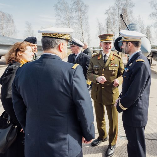 NATO oro policijos misiją Baltijos šalyse vykdančių pajėgų apsikeitimo ceremonija  © S. Lisausko / BNS nuotr.