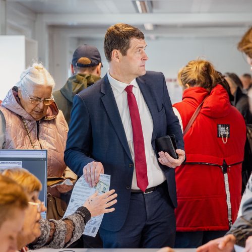 Tęsiamas balsavimas iš anksto renkant prezidentą, pilietybės referendume  © I. Gelūno / BNS nuotr.