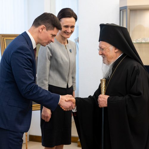 Seimo pirmininkė susitiko su Konstantinopolio patriarchu Baltramiejumi I  © Ž. Gedvilos / BNS nuotr.