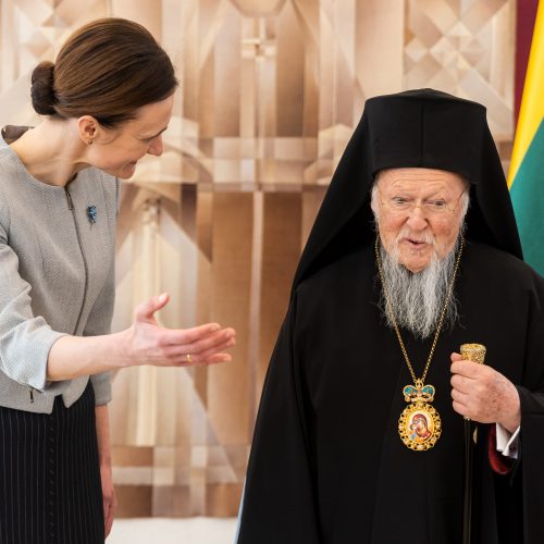 Seimo pirmininkė susitiko su Konstantinopolio patriarchu Baltramiejumi I