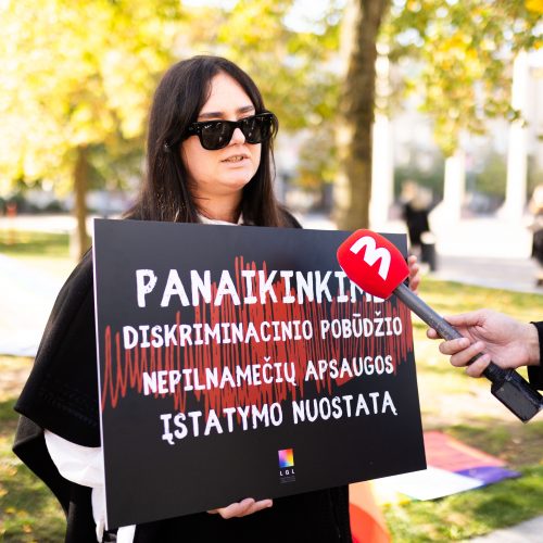 LGBTQ bendruomenės protestas  © S. Lisausko / BNS nuotr.