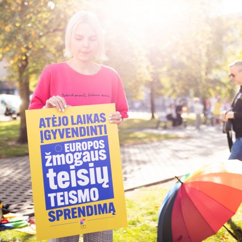 LGBTQ bendruomenės protestas  © S. Lisausko / BNS nuotr.