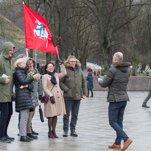 Prie Vilniaus arkikatedros – jungtinis Baltijos šalių orkestras  © Butauto Barausko nuotr.